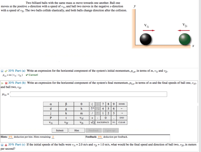 Billiard toward collision stationary chegg