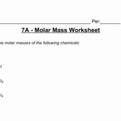 Molar mass worksheet with answers